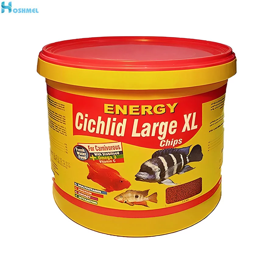 غذای گرانولی ماهی سیچلاید انرژی energy cichlid large xl chips وزن 100 گرم